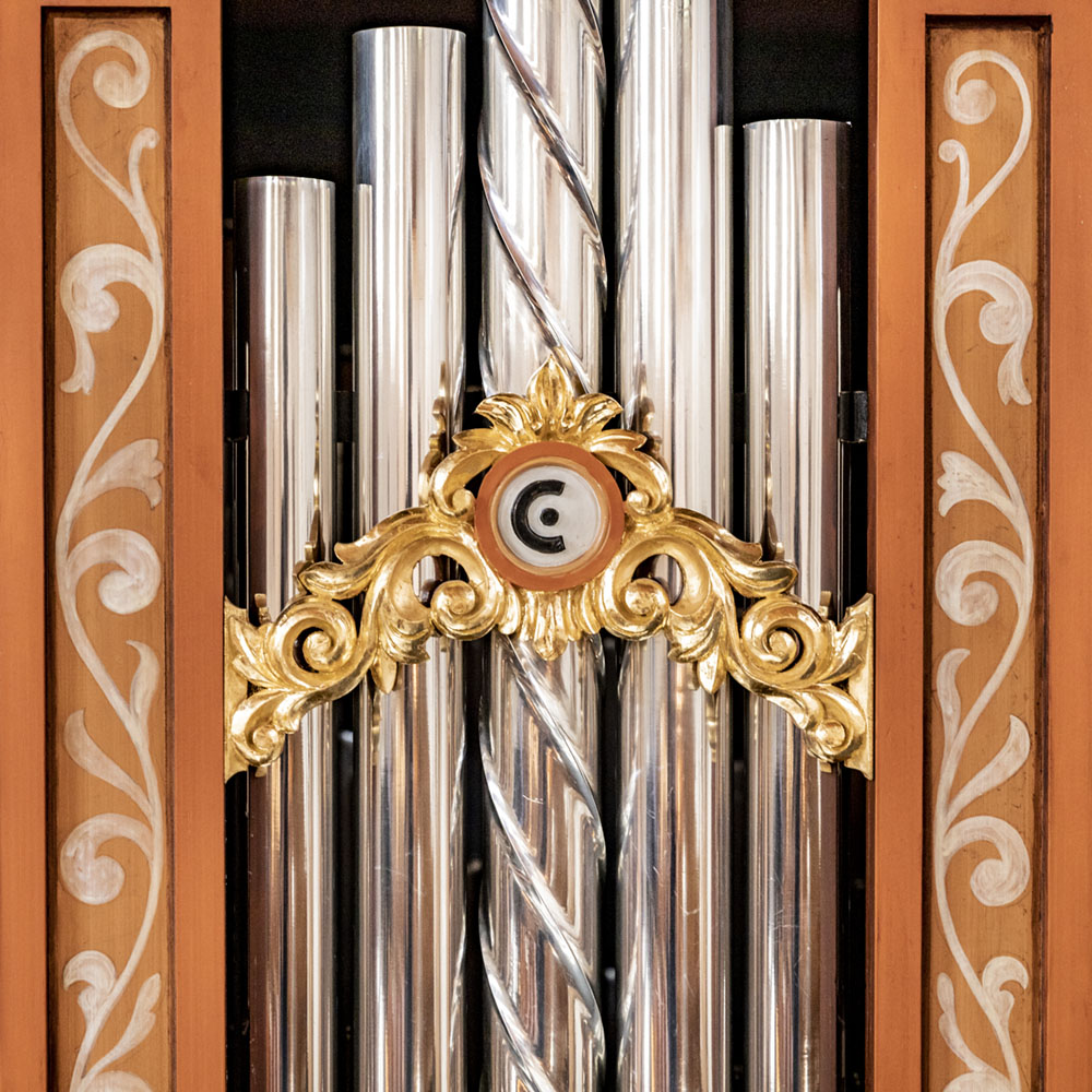 Drawing of the new organ of the Castello Consort, made by Orgelmakerij Reil.